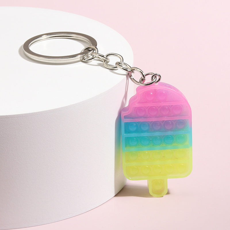Wholesale Silicone Cartoon Ice Cream Unicorn Keychain